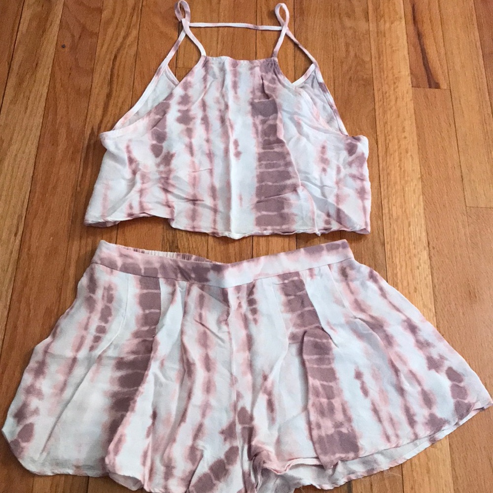 Tie dye co- ord shirt and shorts summer set